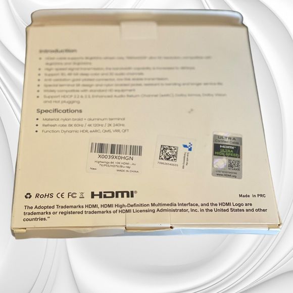 Highwings 8K  HDMI Cable 48Gbps 6.6FT/2M, Certified Ultra High Speed HDMI - Picture 4 of 5